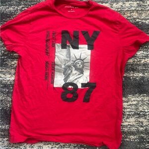 Aeropostale Red Graphic 'NY 87' Short Sleeve Tee